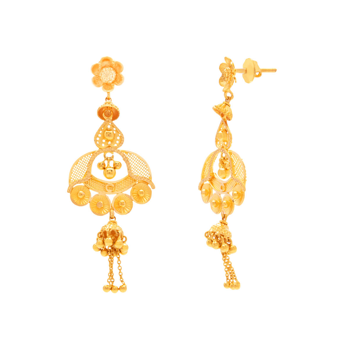 Navika Gold Earrings with Free Gold Coin