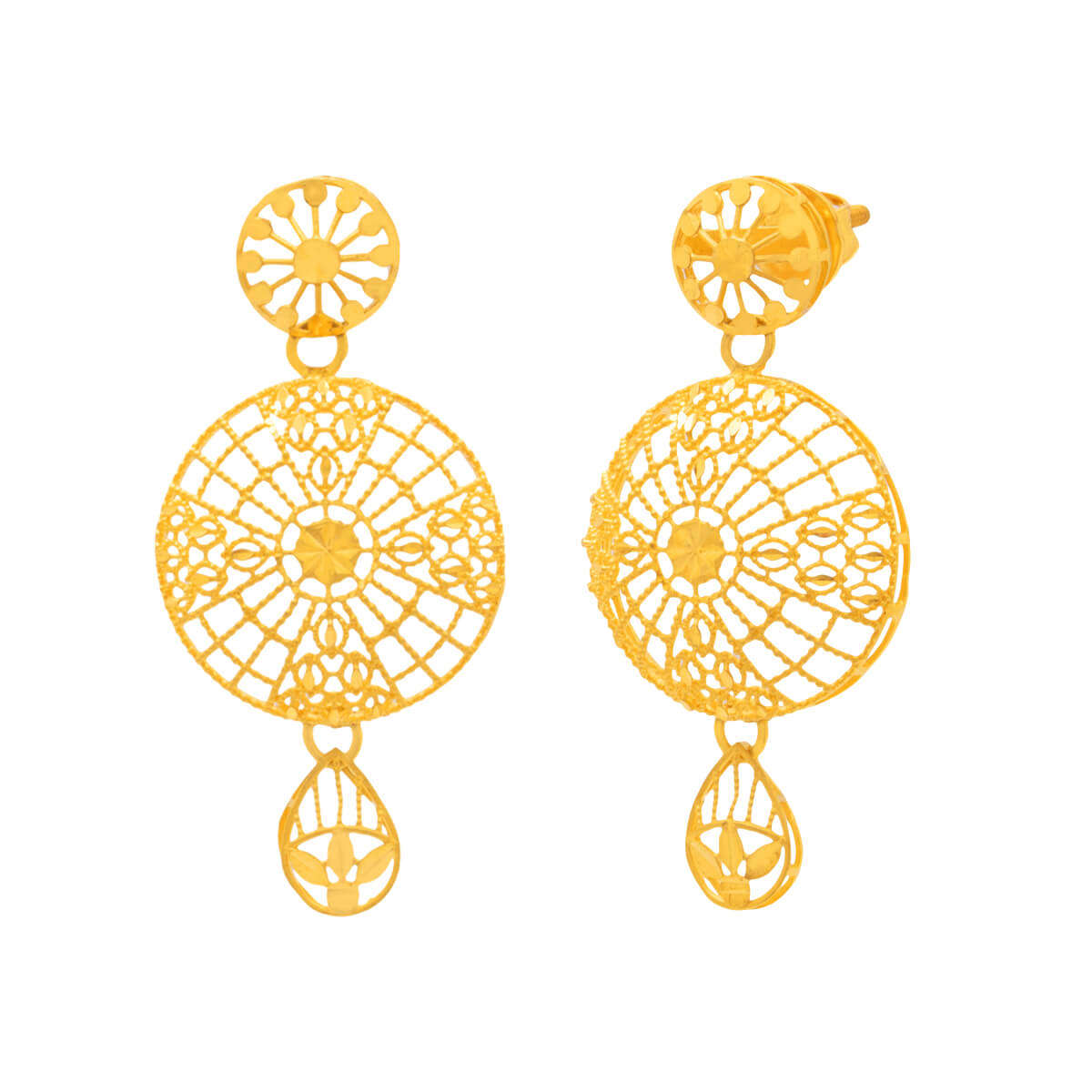 Fancy A Fringe Gold Earrings with Free Gold Coin