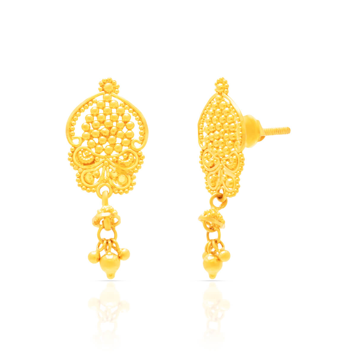 Gold Earrings with Free Gold Coin