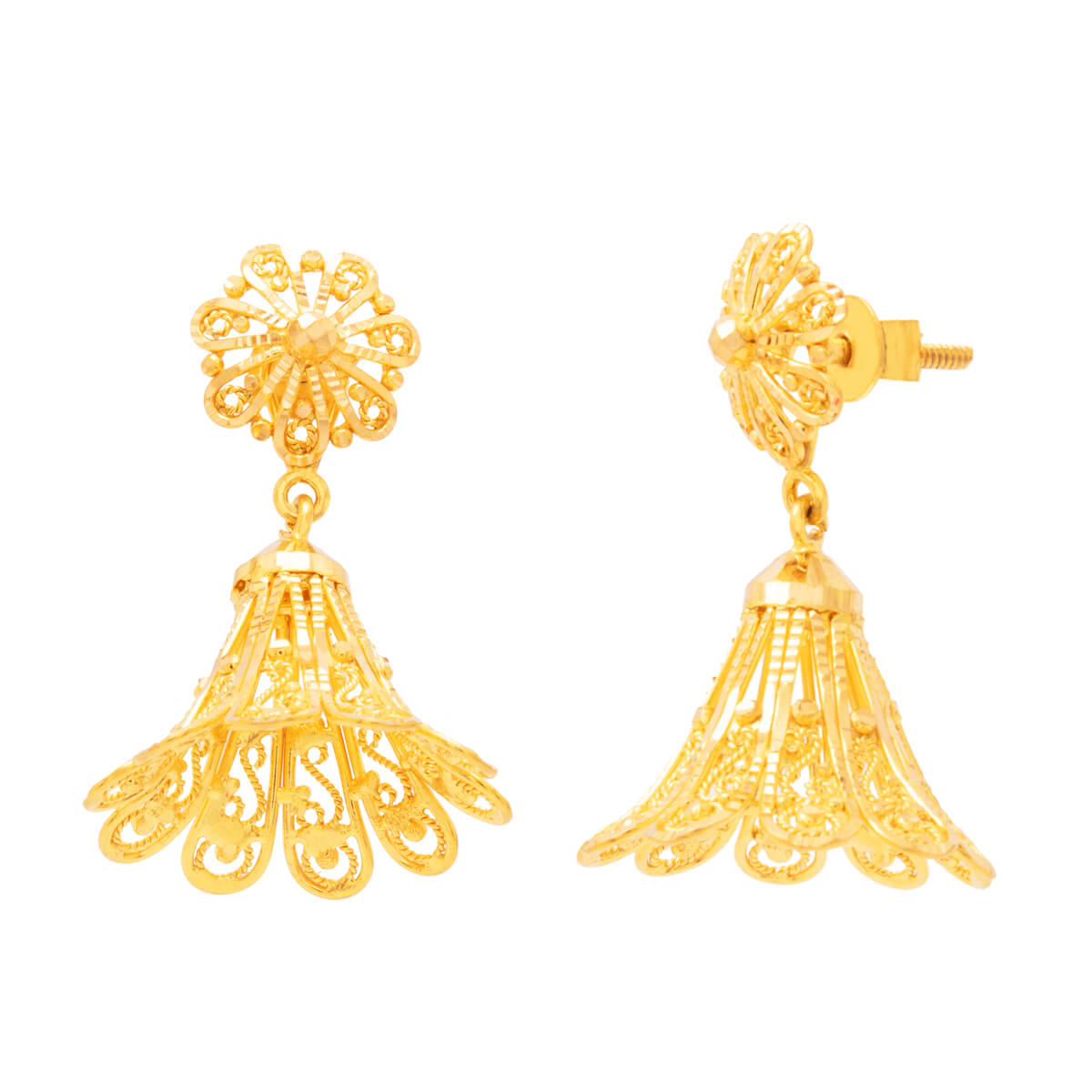 Nawra Nivara Gold Earrings with Free Gold Coin