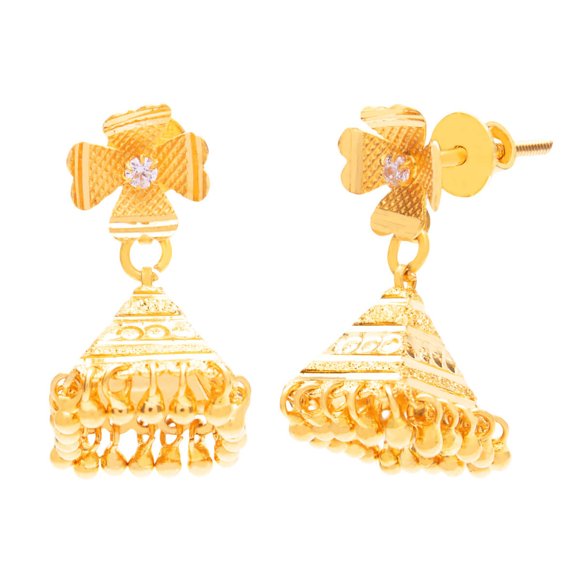 Nivesh Gold Earrings with Free Gold Coin