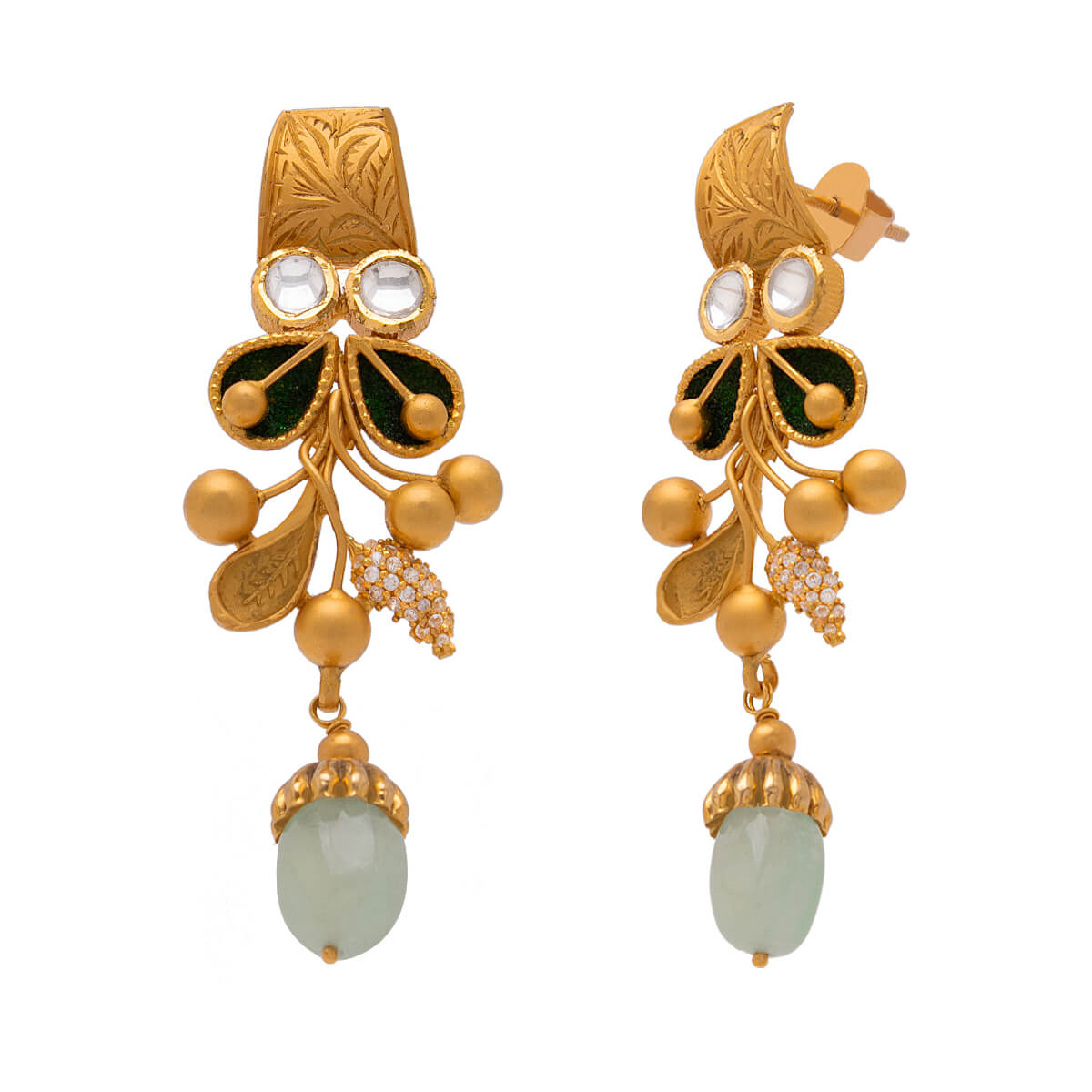 Ila Eminent Gold Earring with Free Gold Coin