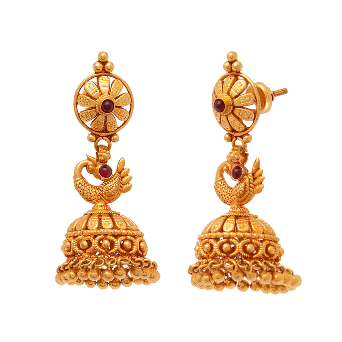 Vihan Gold Earrings with Free Gold Coin