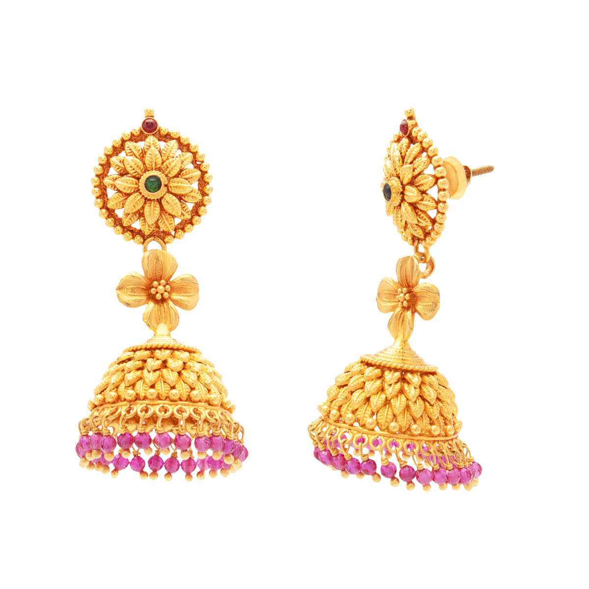 Manikya Gold Earrings with Free Gold Coin