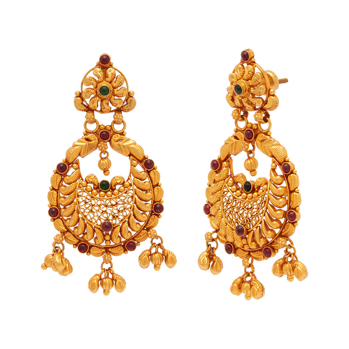 Triguna Gold Earrings with Free Gold Coin