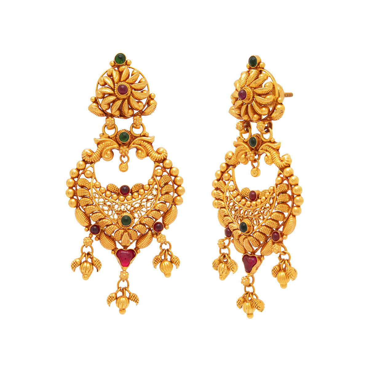 Kimaya Eminent Gold Earrings with Free Gold Coin