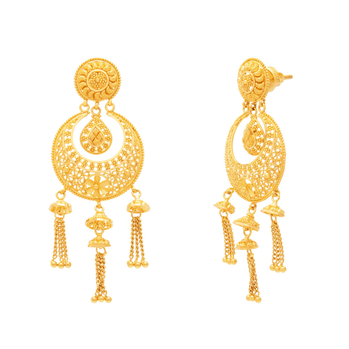 Nimrat Kyra Gold Earrings with Free Gold Coin