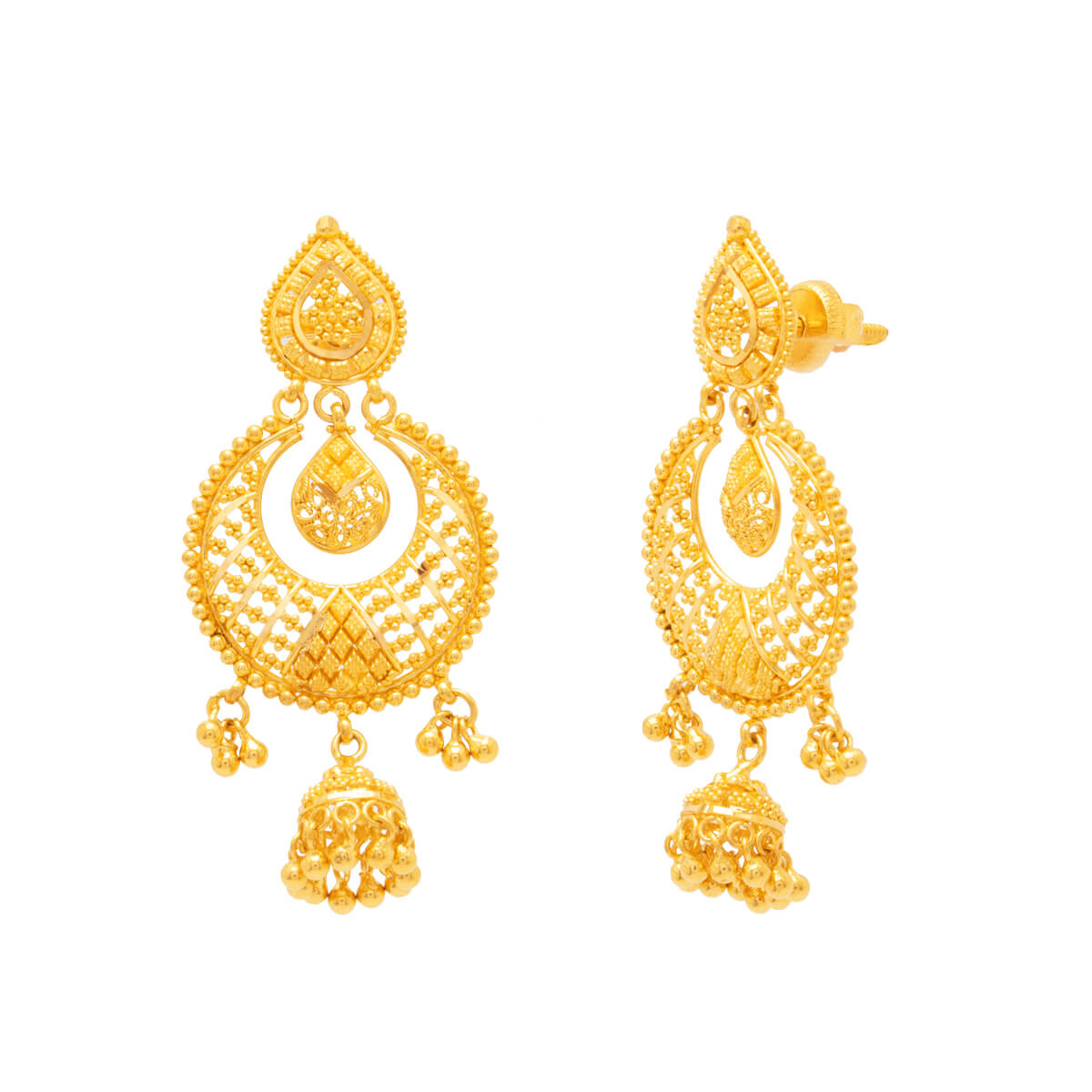 Anuradha Gold Earring with Free Gold Coin