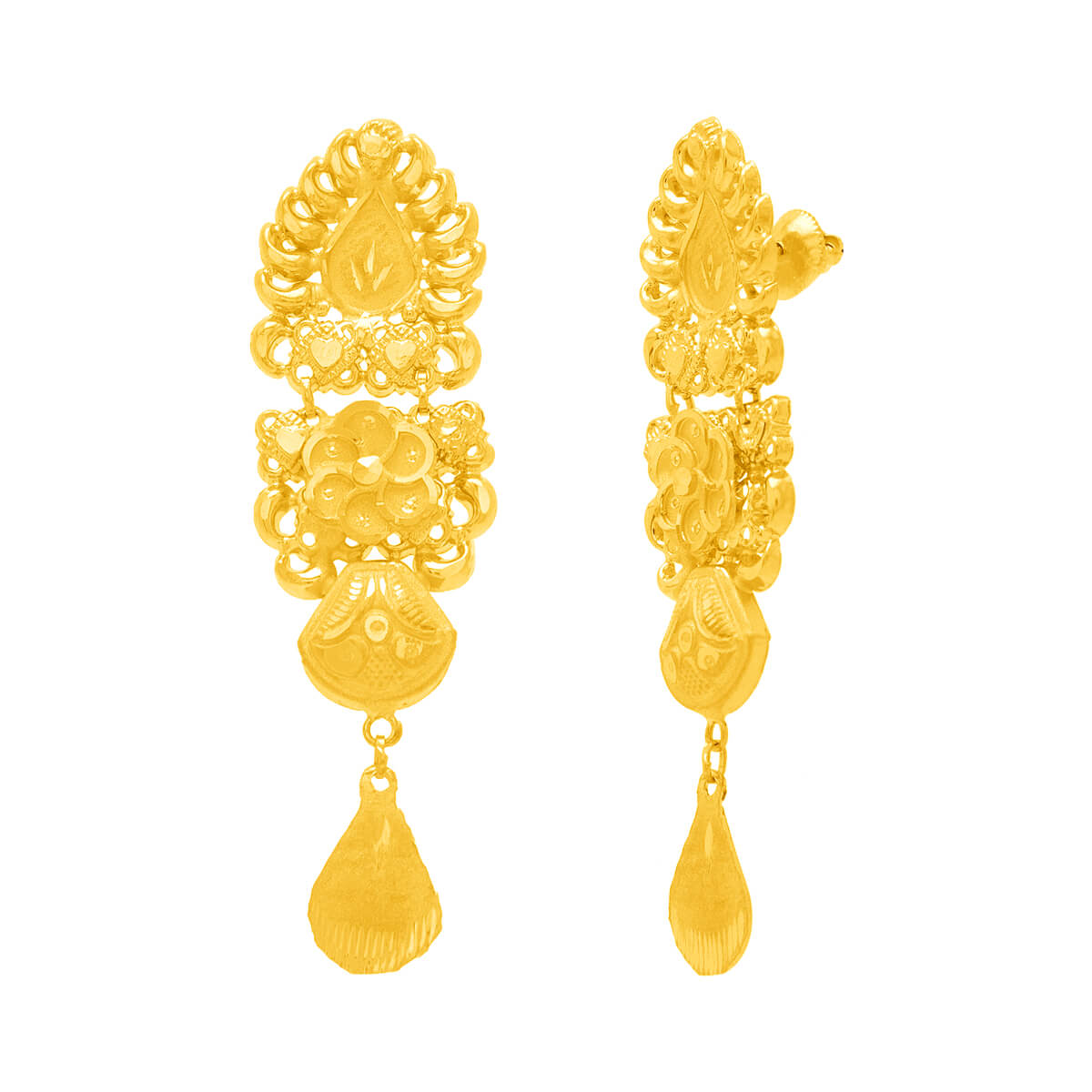 Arya Eminent Gold Earring with Free Gold Coin