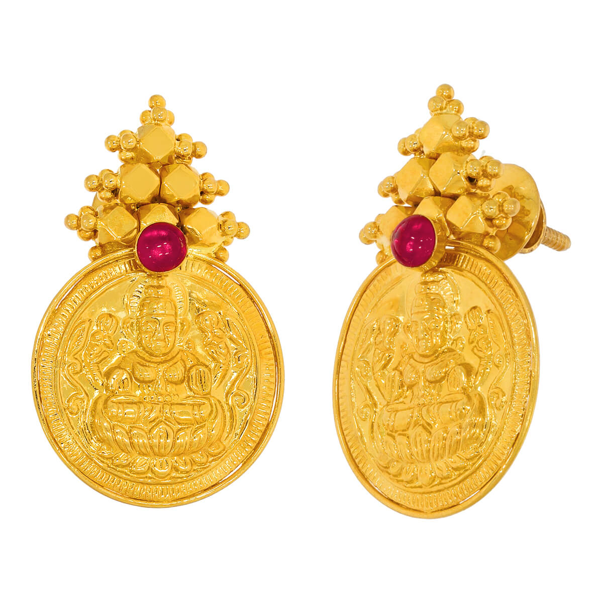 Gold Earrings with Free Gold Coin