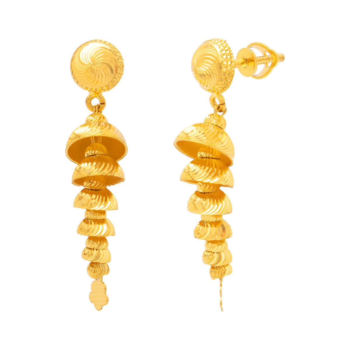 The Vedika Eminent Drop Gold Earrings with Free Gold Coin