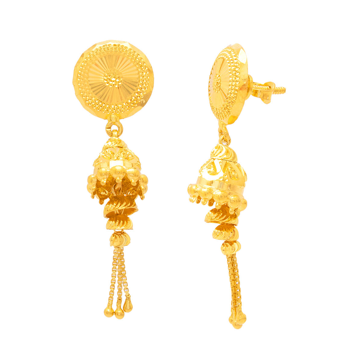 The Meiri Dangler Gold Earrings with Free Gold Coin