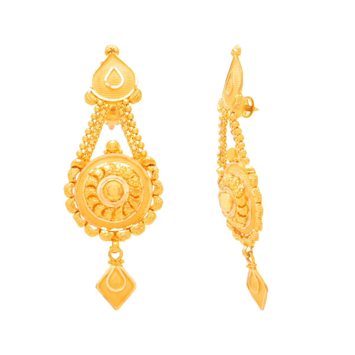 Gyanada Gold Earrings with Free Gold Coin