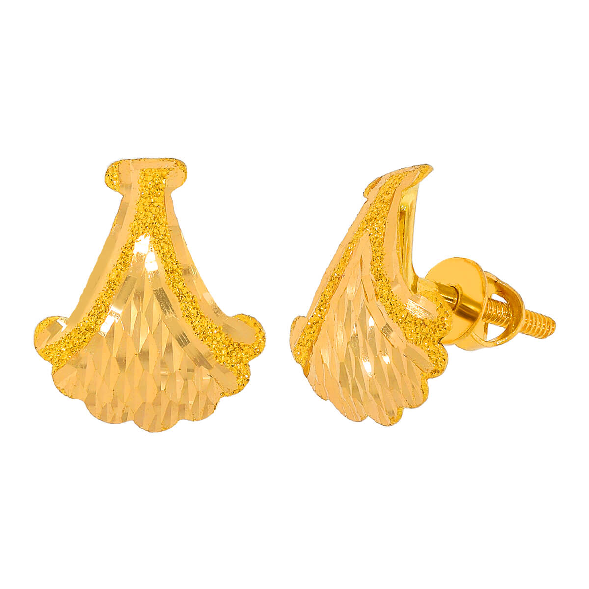 Sophisticated Floral Gold Earrings with Free Gold Coin