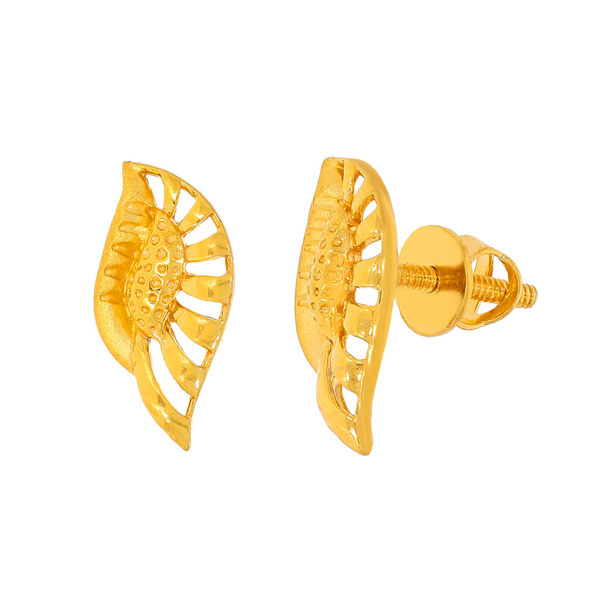 Golden Wreath: Intricate Gold Flower Earrings