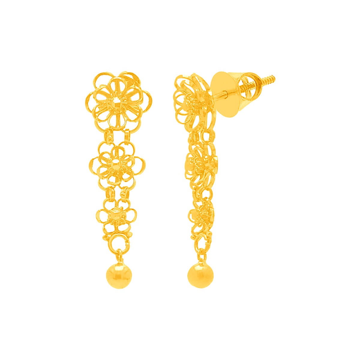 Gold Earrings with Free Gold Coin