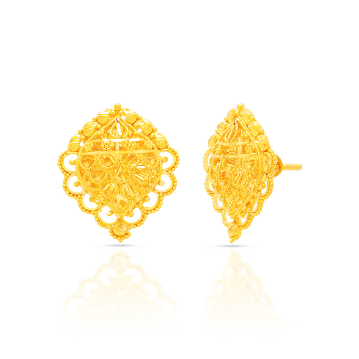 Gold Earrings with Free Gold Coin