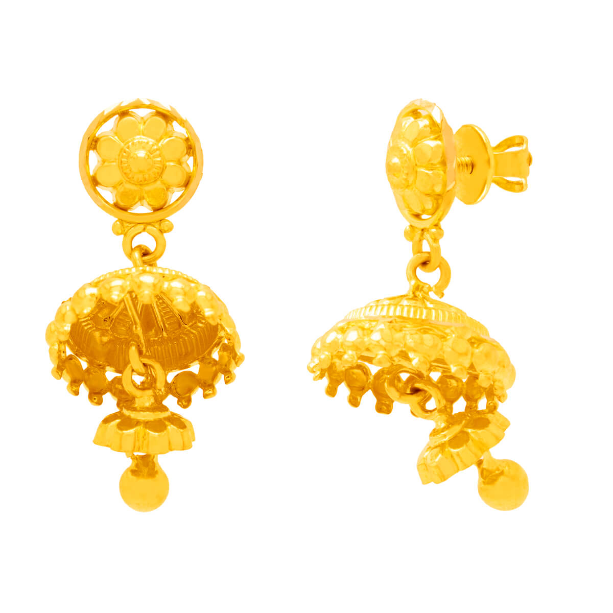 Nivaan Gold Earring with Free Gold Coin