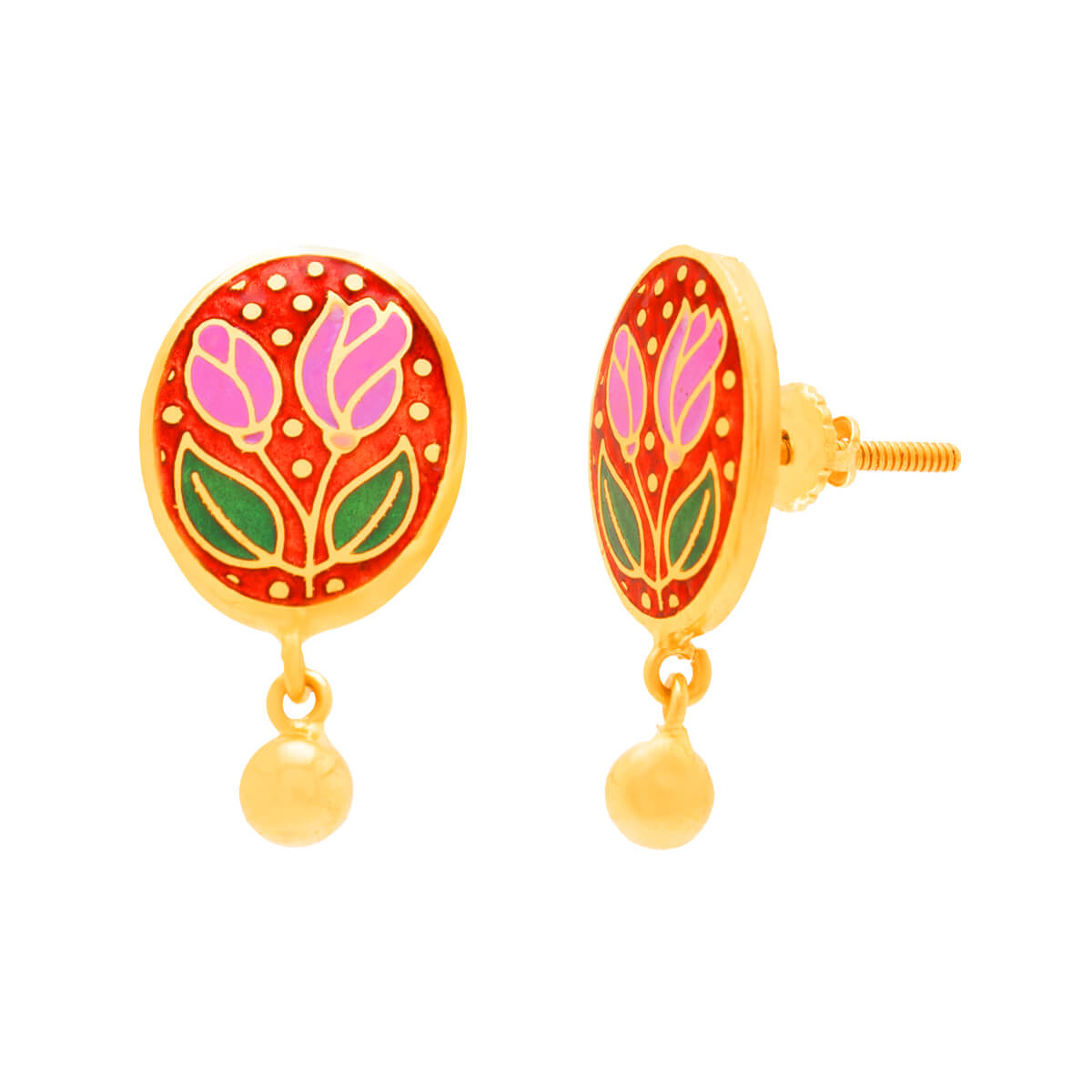 Satvat Gold Earring with Free Gold Coin