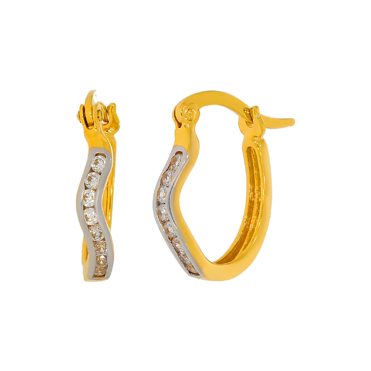 V Shape Gold Hoop Earrings - WHP Jewellers