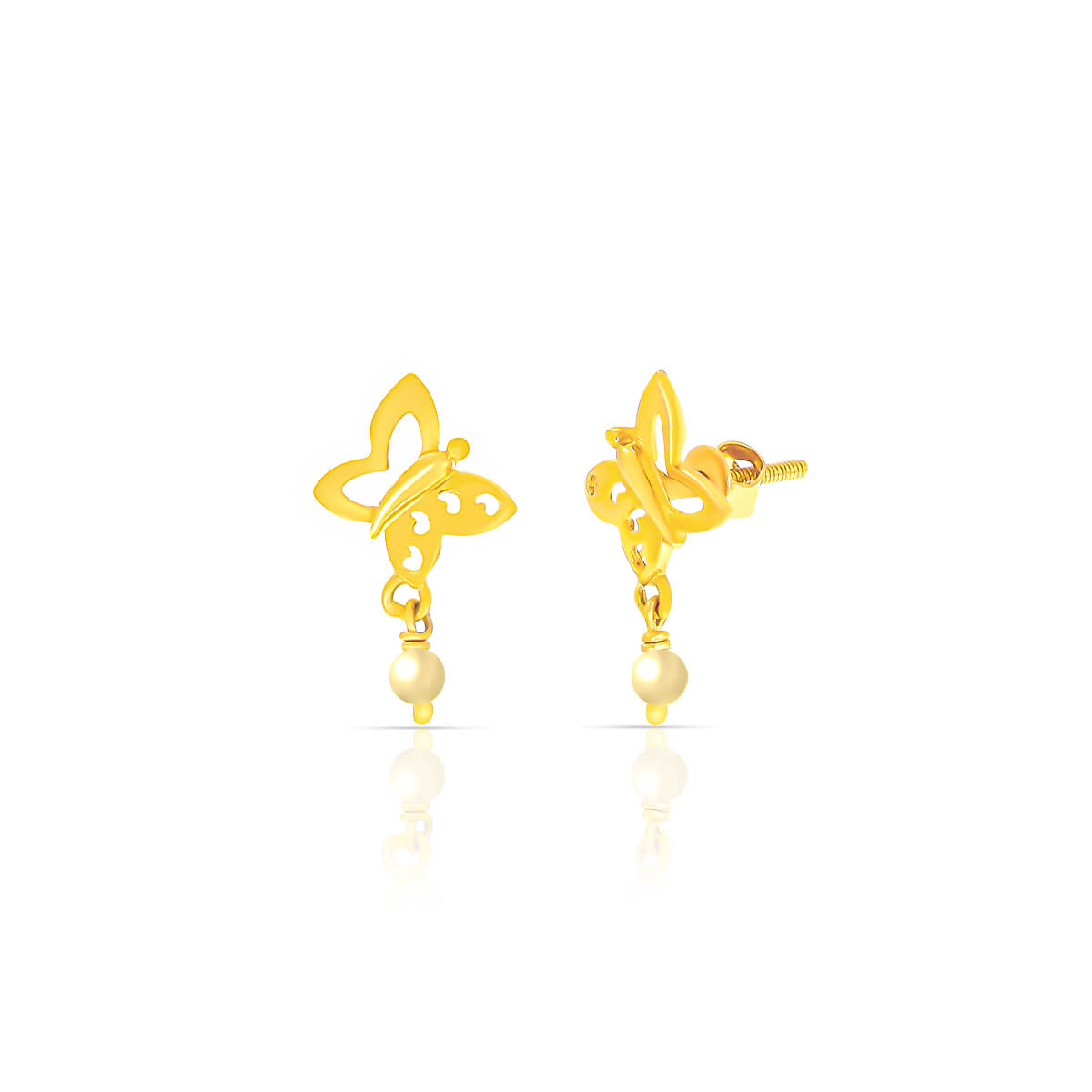 Wings of Elegance Gold Earrings with Free Gold Coin