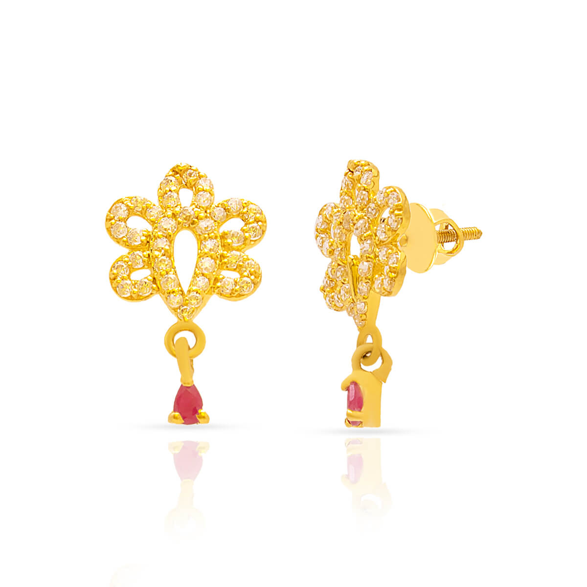 Gold Earrings with Free Gold Coin