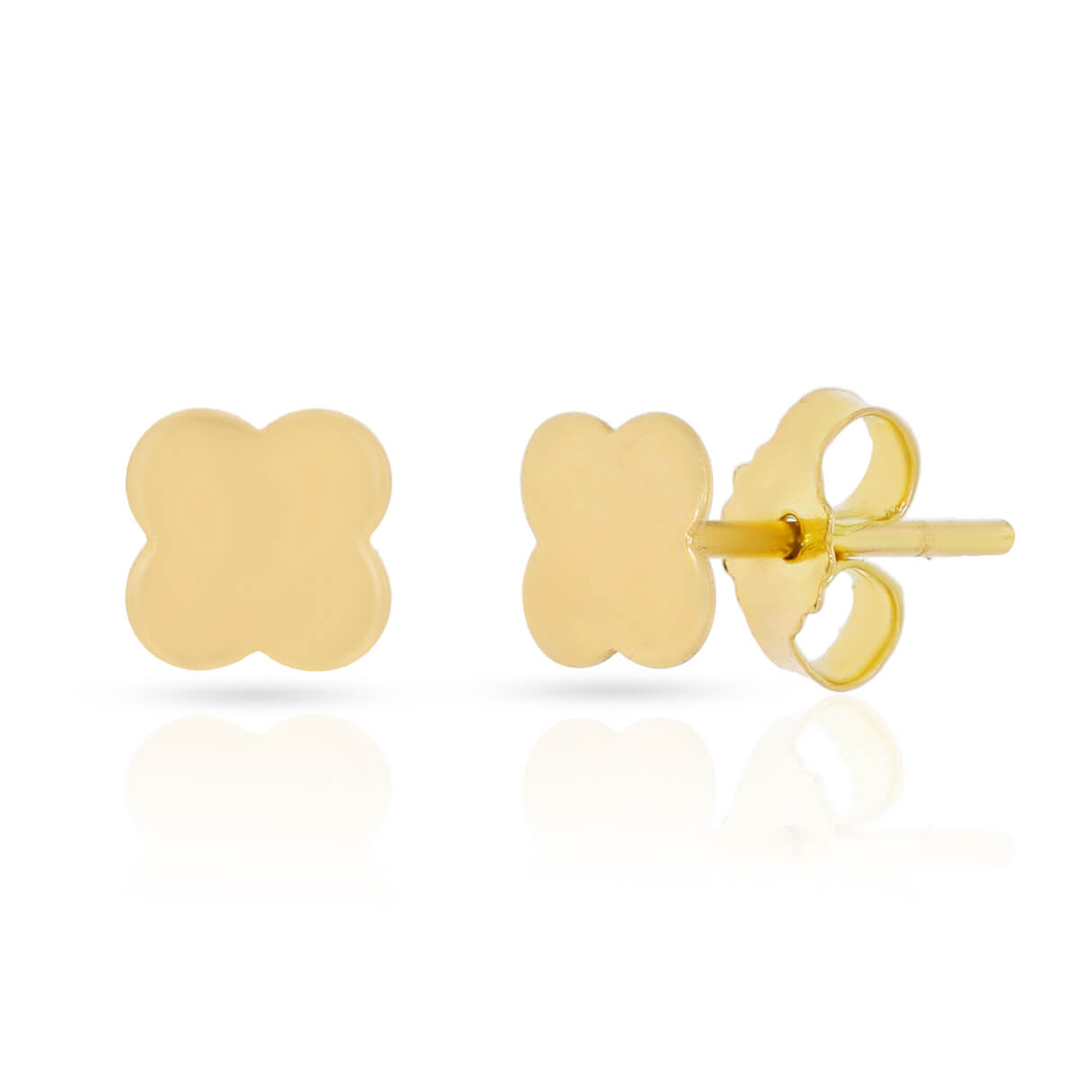 Majestic Clover Gold Earring with Free Gold Coin