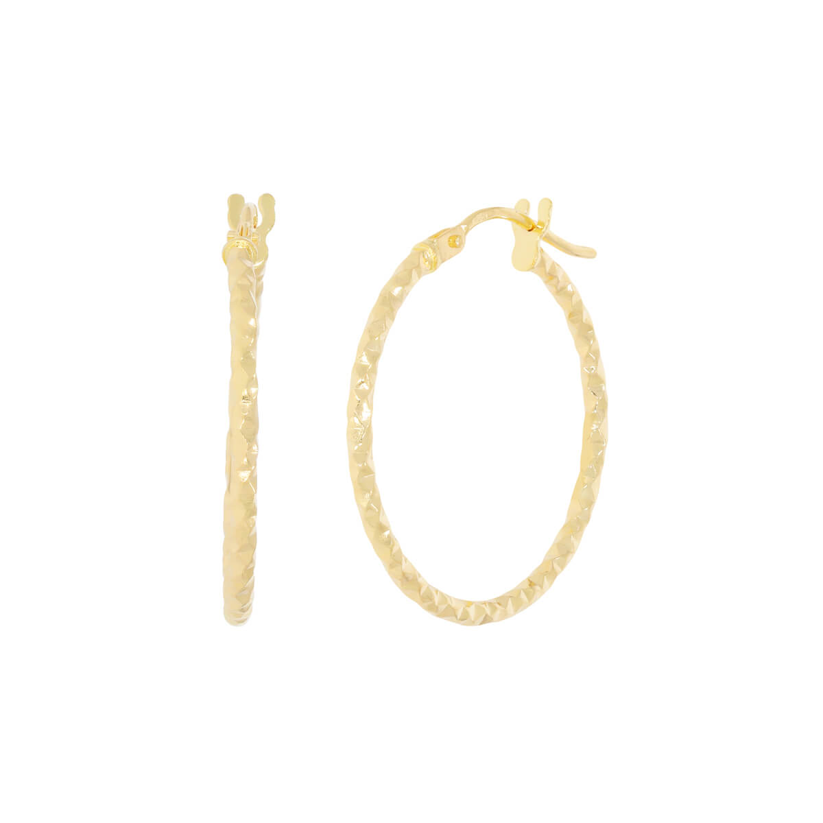 V Shape Gold Hoop Earrings - WHP Jewellers