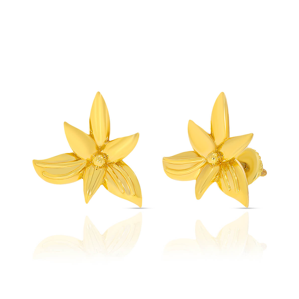 Exuberant Flounce Gold Earrings with Free Gold Coin