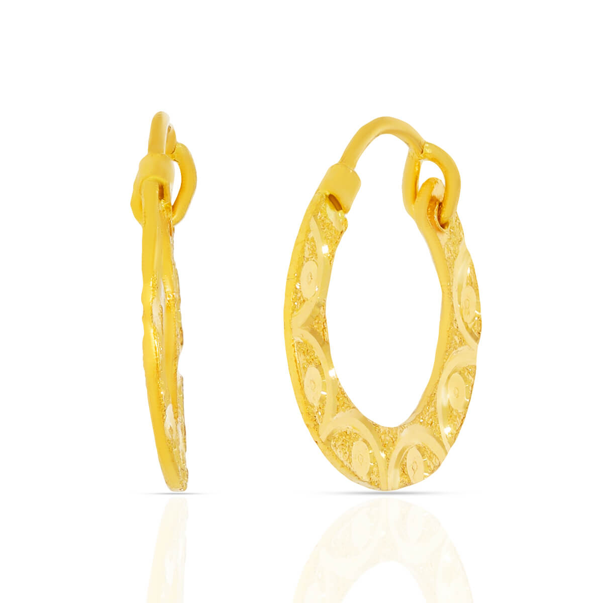 Gold Earrings with Free Gold Coin