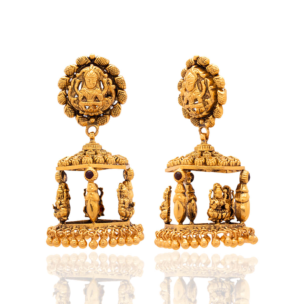 Temple Treasure Jhumkas Earring with Free Gold Coin