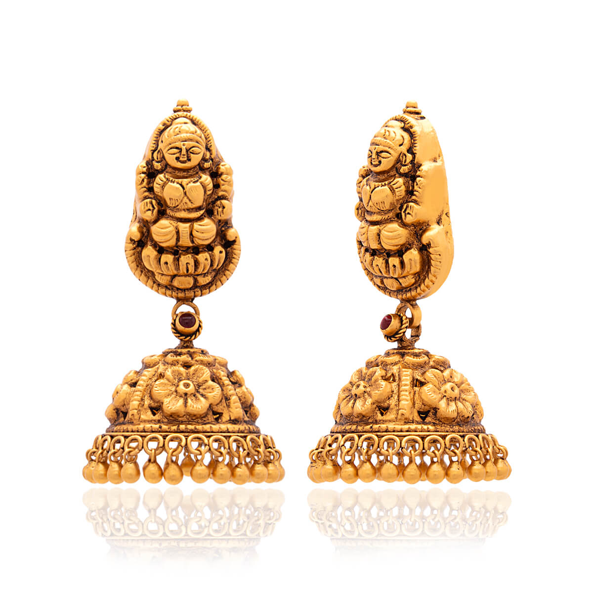 Temple Glory Jhumkas Earring with Free Gold Coin