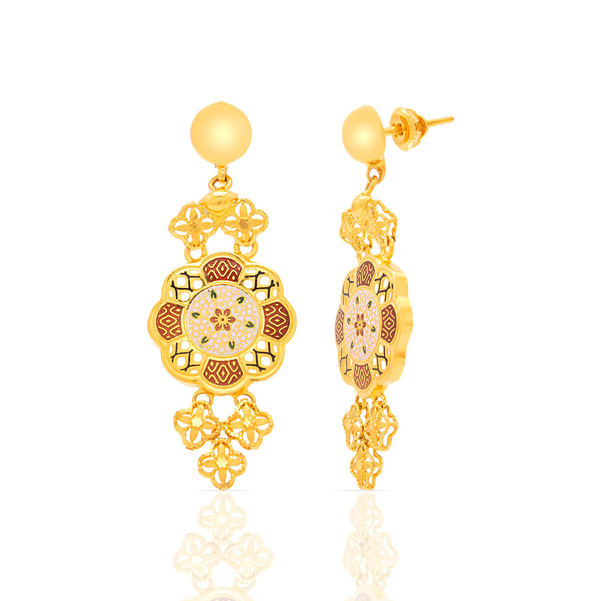 Glimmering Cascades Gold Dangler Earrings with Free Gold Coin