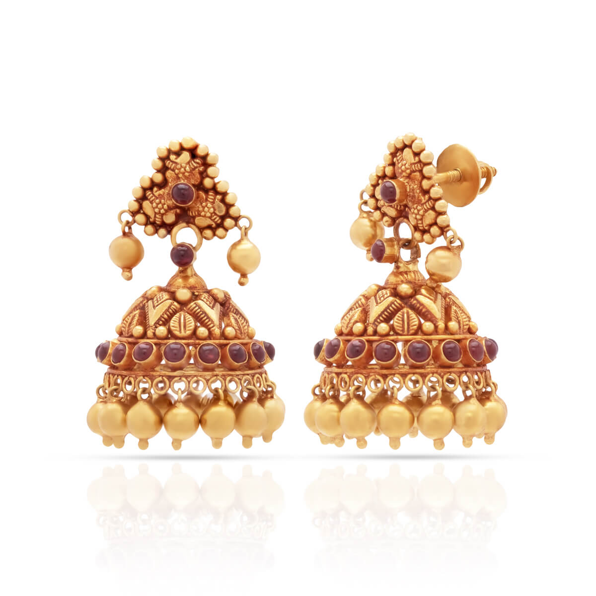 Traditional Charm Gold Indian Jhumka Earrings with Free Gold Coin