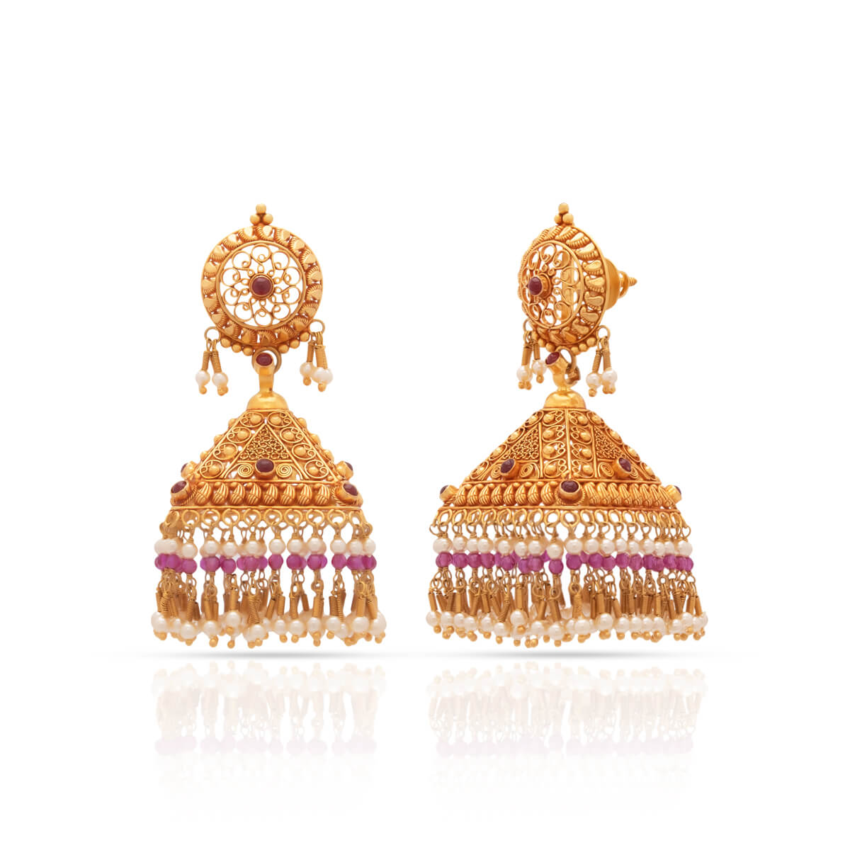 Gold Jhumka Earrings