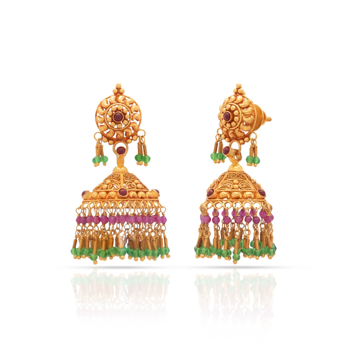 Gold Jhumka Earrings