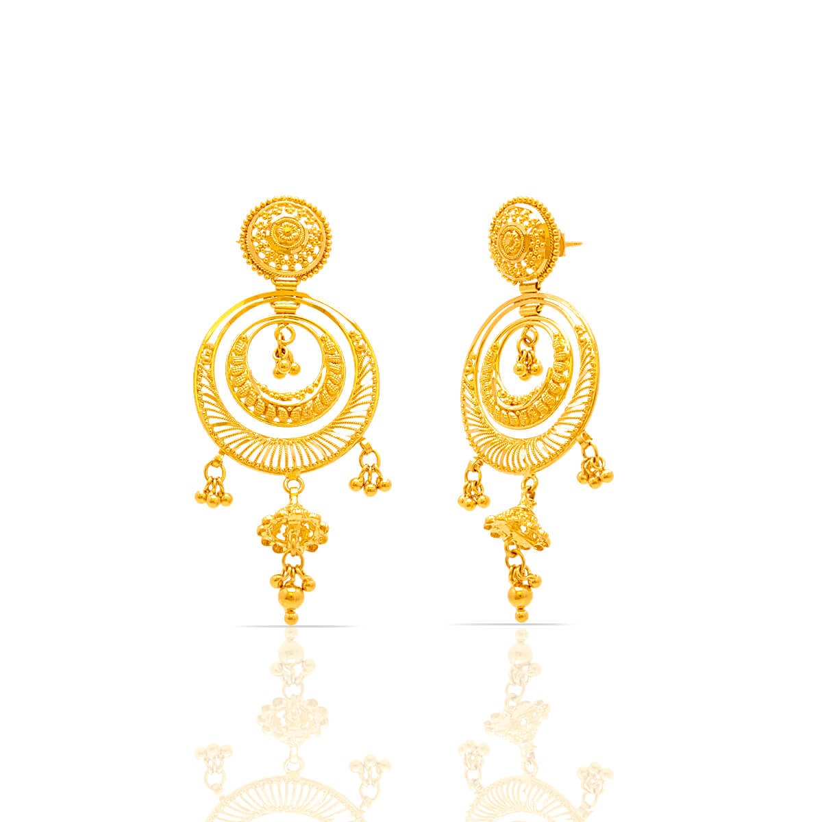 Moonlit Majesty 22kt Gold Chaand Bali Earrings