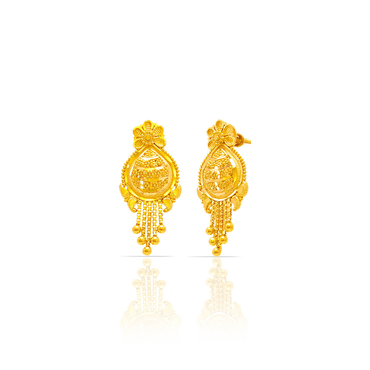 Classic Grace Traditional Gold Earrings Design with Free Gold Coin