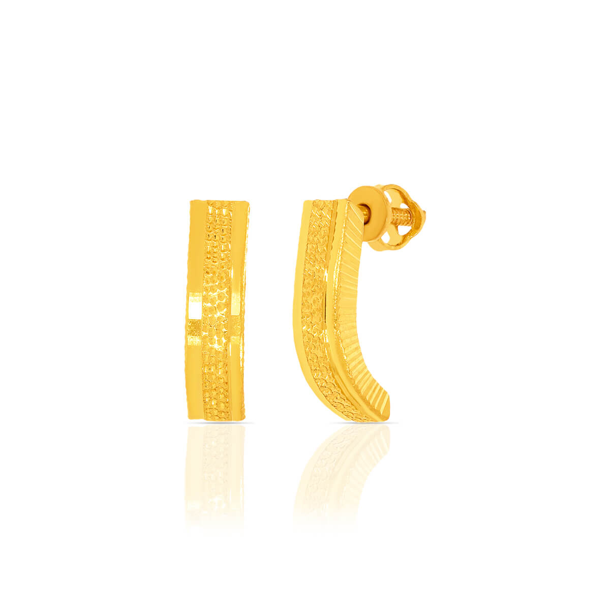 Golden Horizon Half Bali Earring with Free Gold Coin