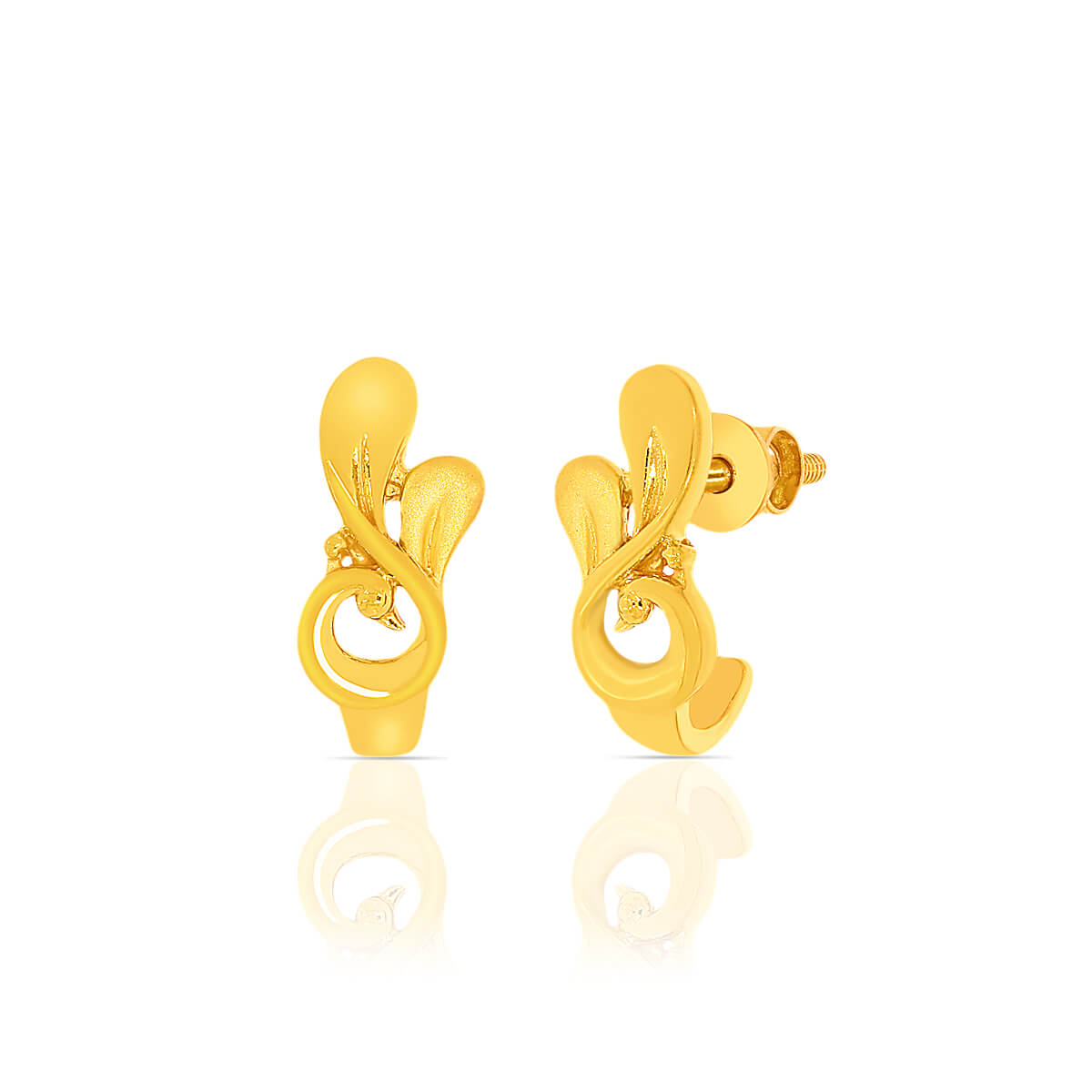 Golden Harvest Leaf Stud Earring with Free Gold Coin