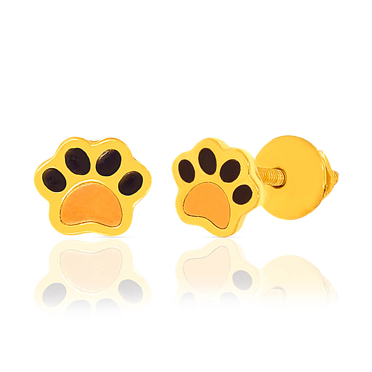 Charming Paw Stud Earrings with Free Gold Coin