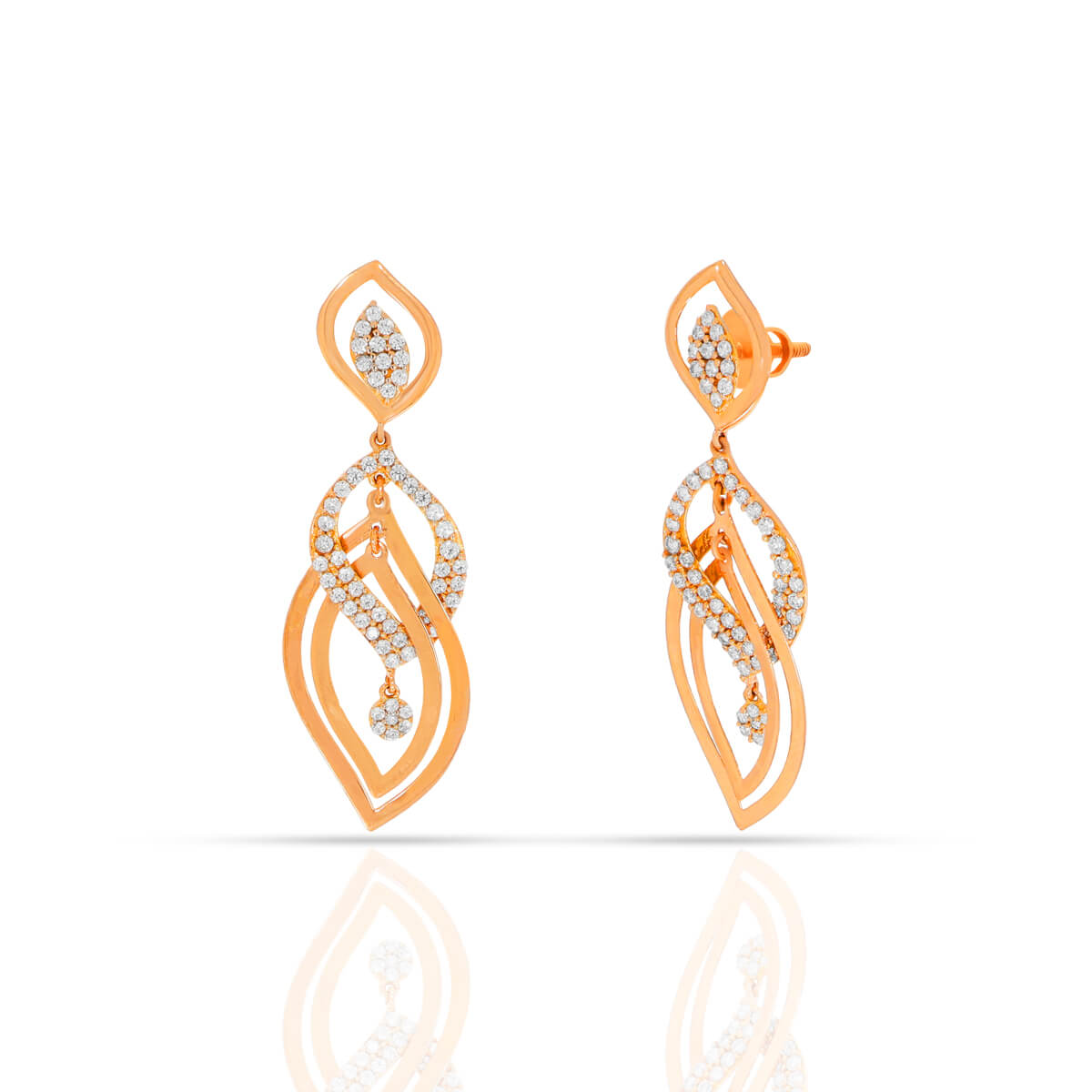 Petal Dance Gold Earrings with Free Gold Coin