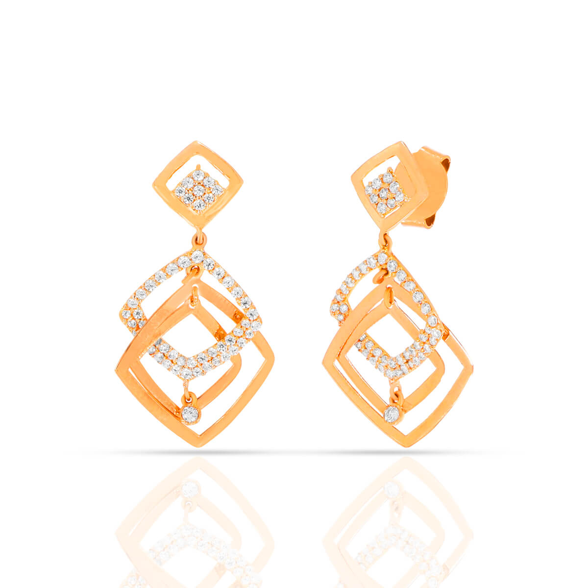 Serenade of Rose Gold Earrings with Free Gold Coin