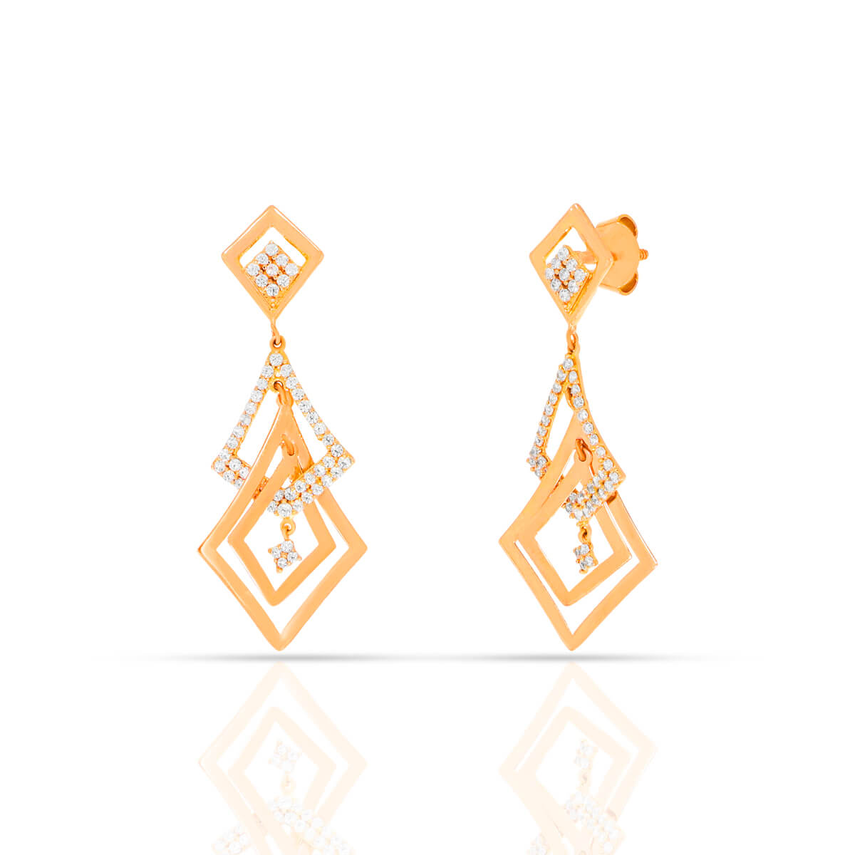 Dazzling Blooms Gold Earrings with Free Gold Coin