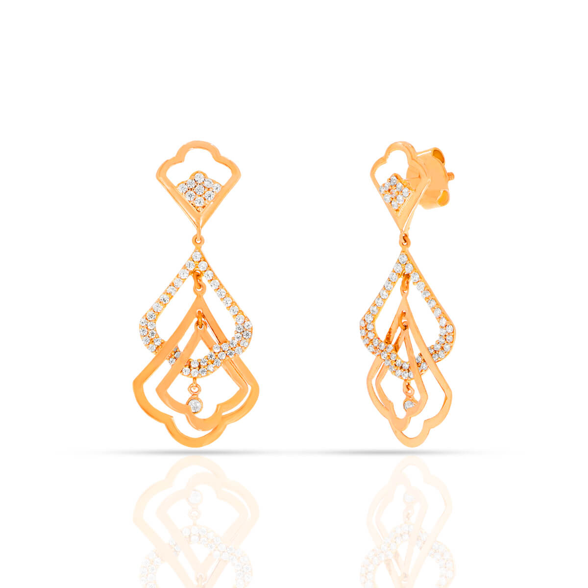 Elegant Cascades Gold Earrings with Free Gold Coin