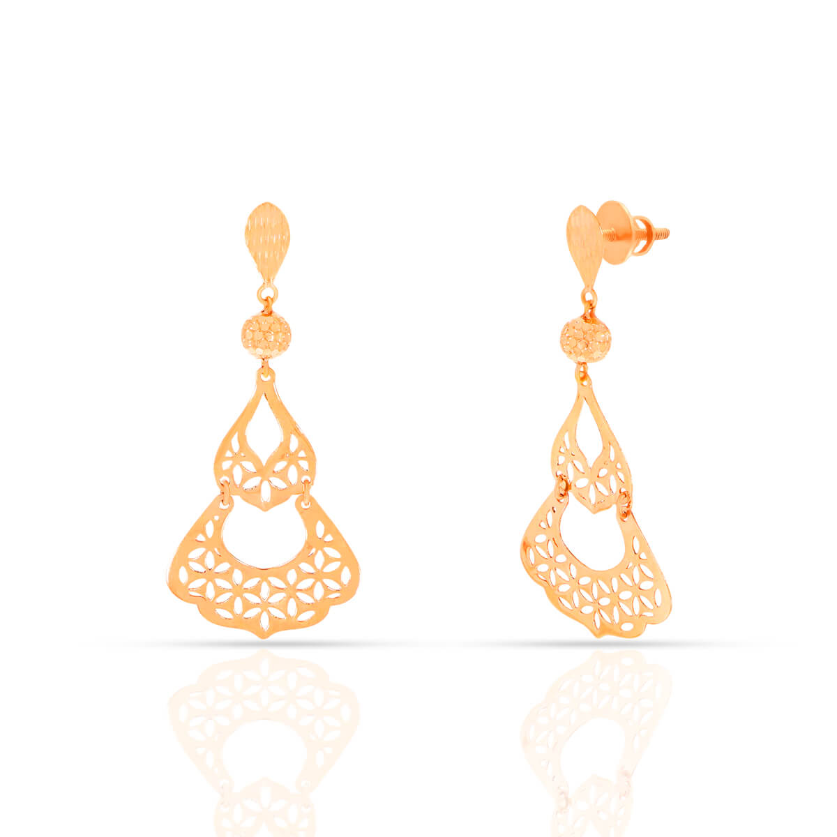 Rose Whisper Gold Earrings with Free Gold Coin