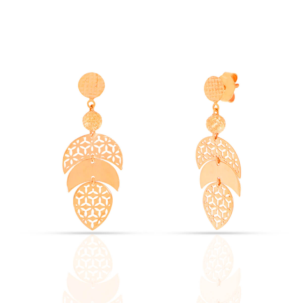 Glistening Rose Gold Earrings with Free Gold Coin