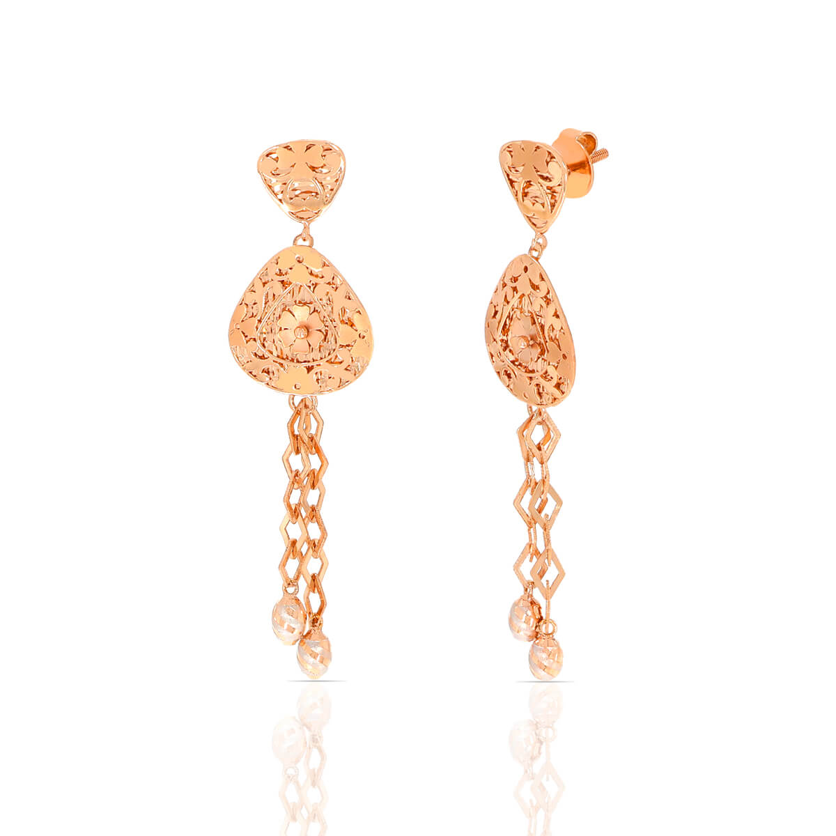 Rosy Dazzle Gold Earring