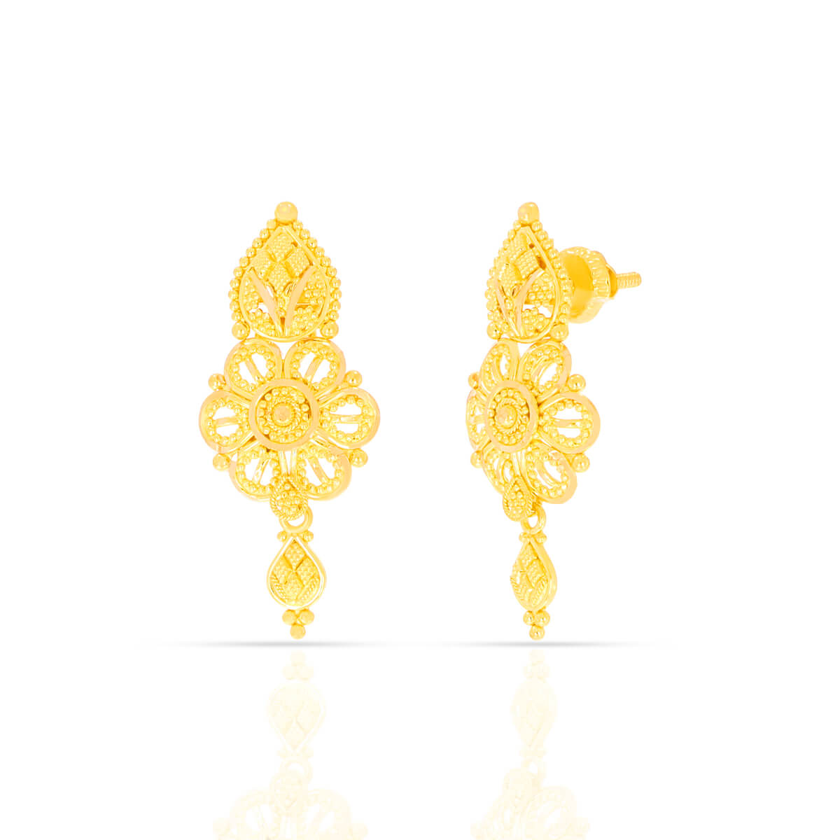 Chic Twirls Gold Dangler Earrings