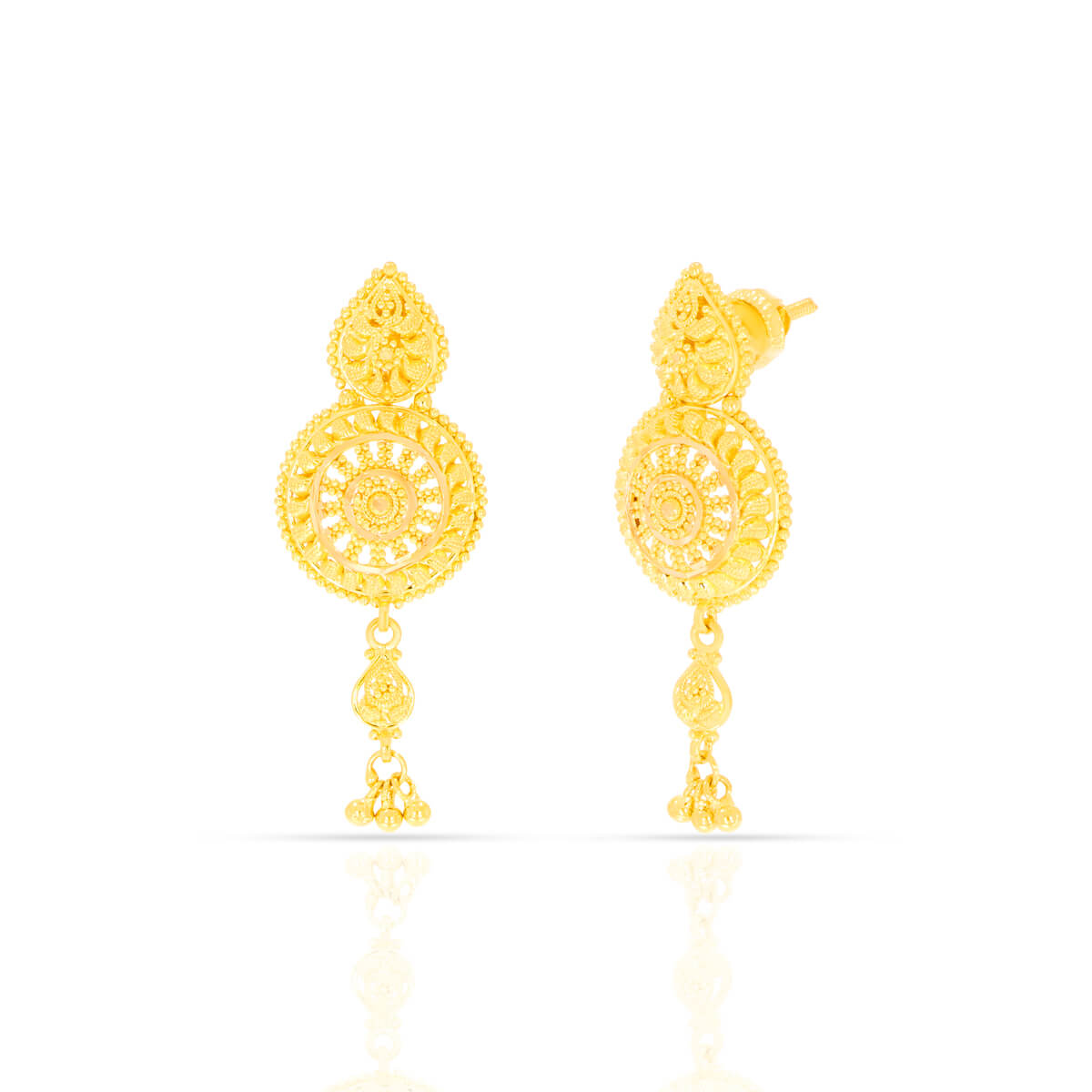 Chic Gold Swirls Dangler Earrings